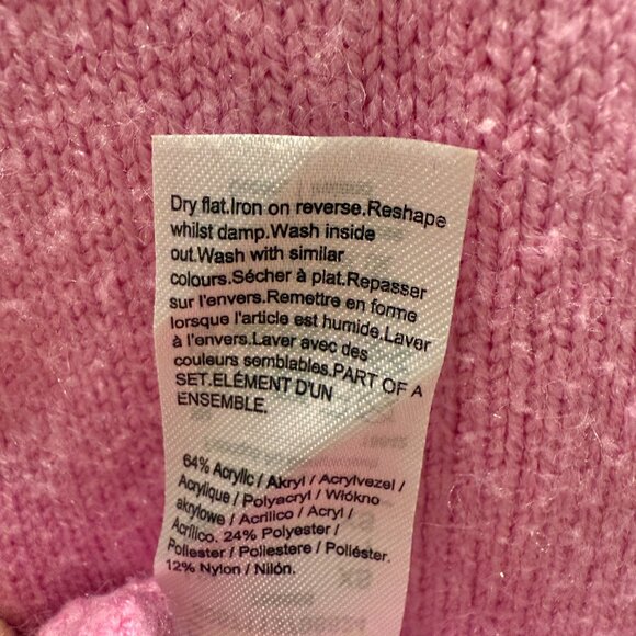 River Island boxy ribbed cardigan in bright pink size XS - Picture 8 of 8